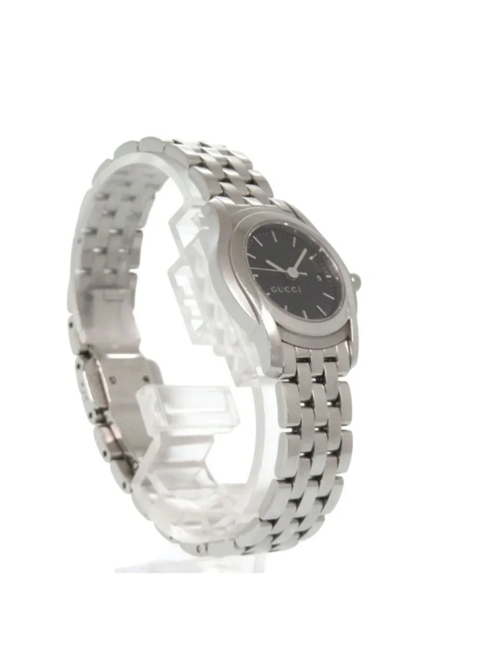 Gucci SS Black Quartz Watch Dial